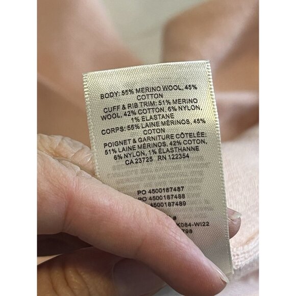 Wilfred Aritzia Pullover Sweater Small Merino Wool Blend Collared V Neck Pink - Picture 14 of 16